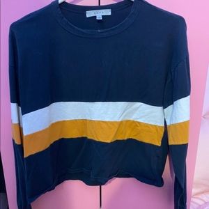 Navy white and yellow top